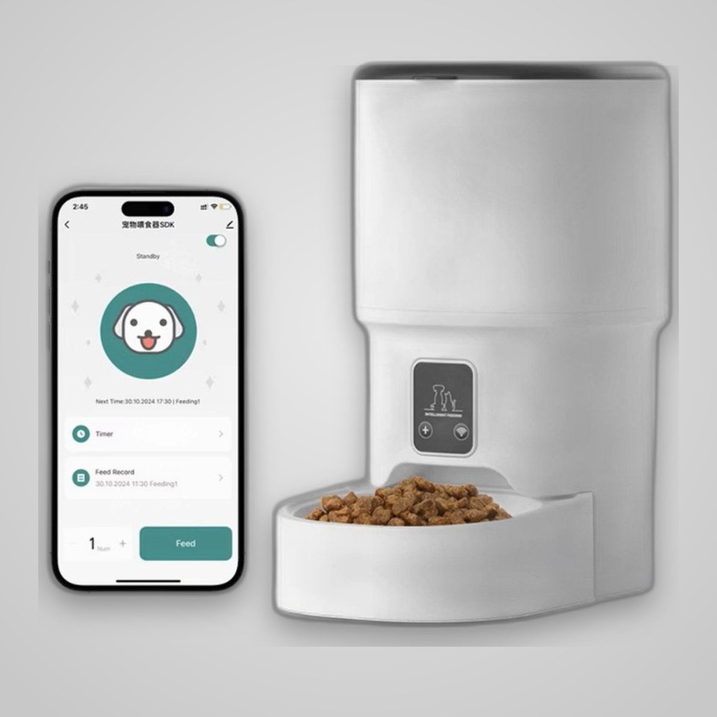 TechTopia Smart Pet Feeder — 4L App-Controlled with Voice Recorder