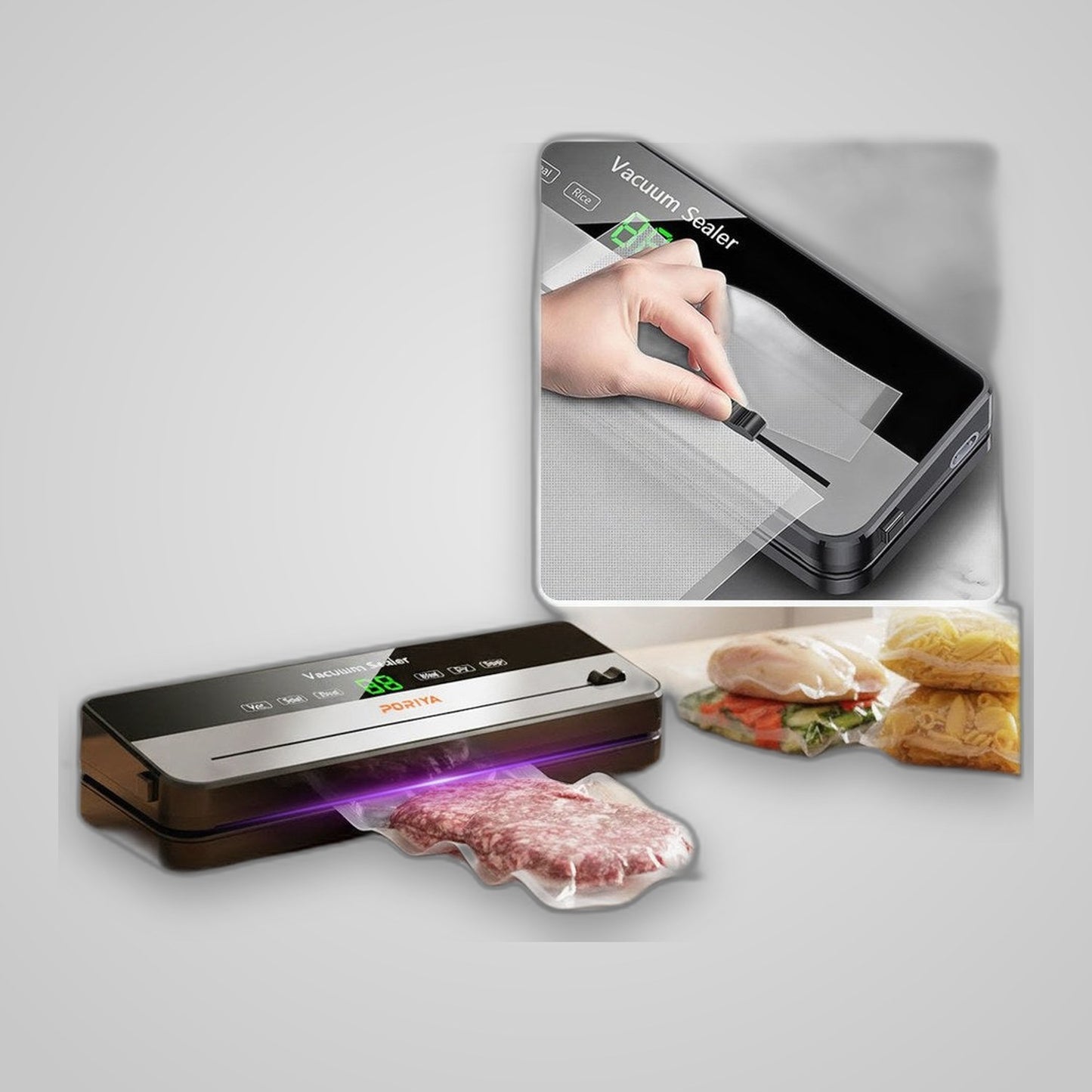 TechTopia Vacuum Sealer Machine — Food Storage with Bag Cutter & Roll