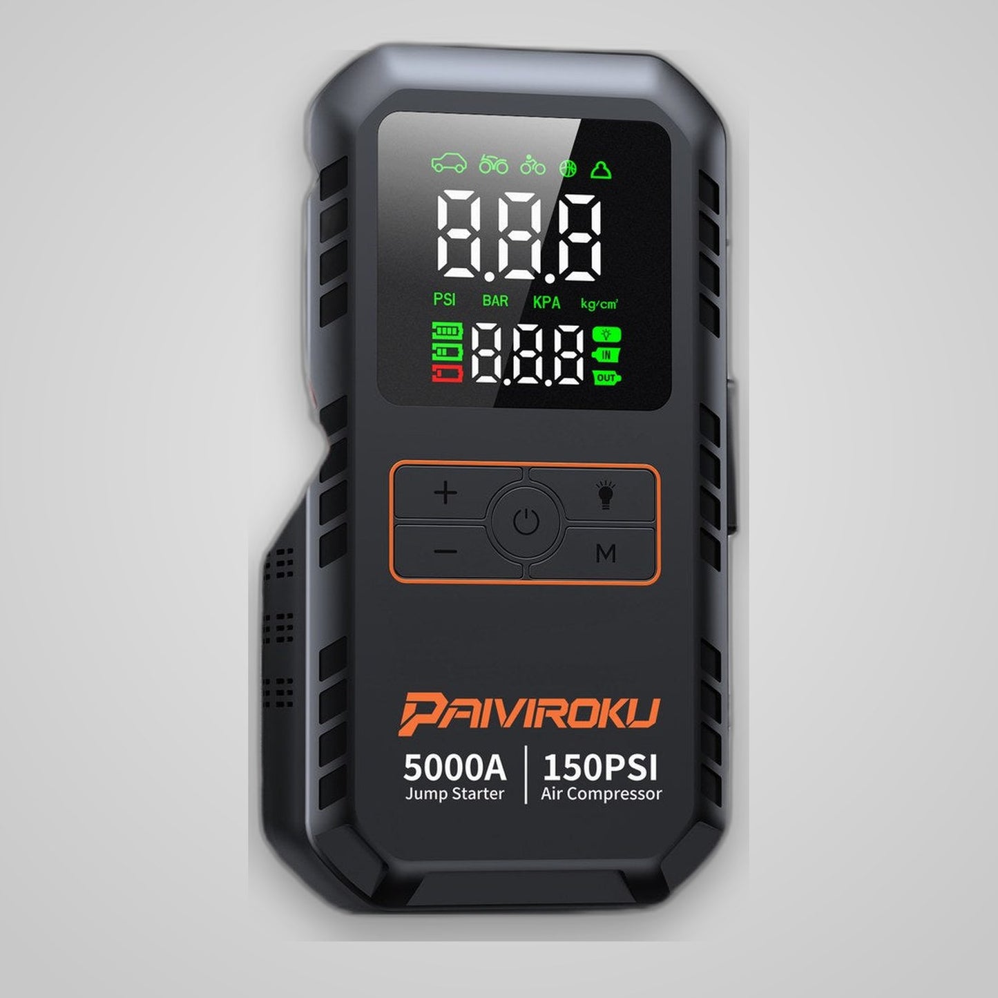 TechTopia 4-in-1 Jump Starter & Air Compressor — 5000A