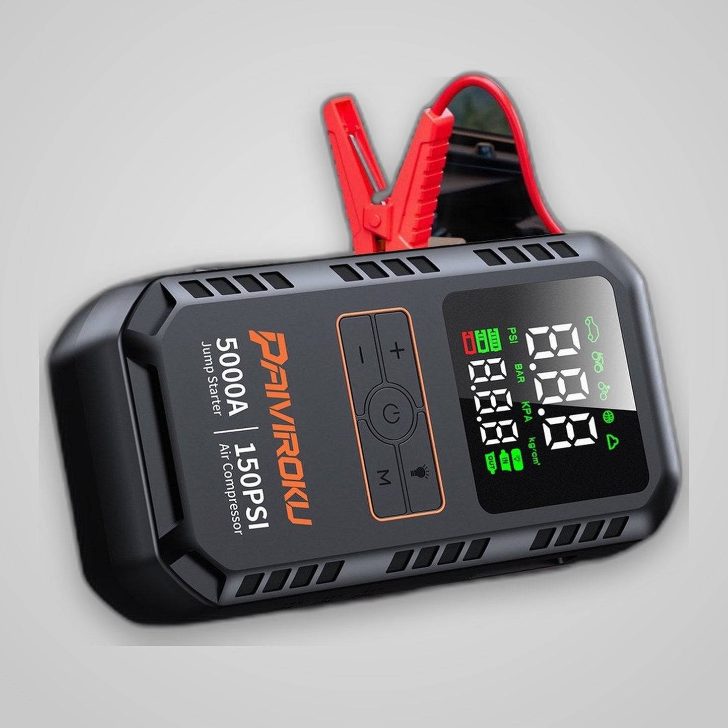 TechTopia 4-in-1 Jump Starter & Air Compressor — 5000A