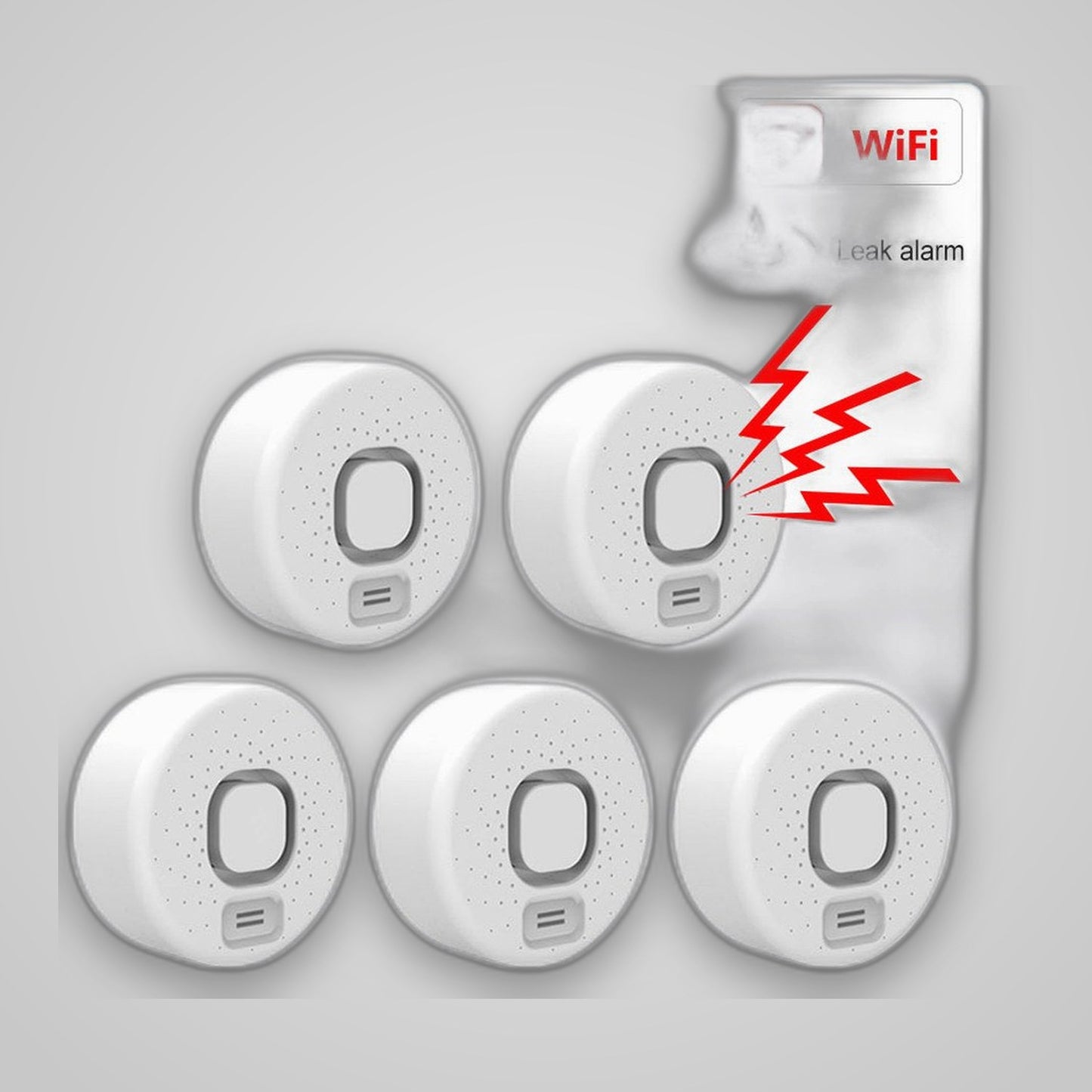 TechTopia Smart Water Leak Detector — WiFi, App Alerts, 90dB Siren