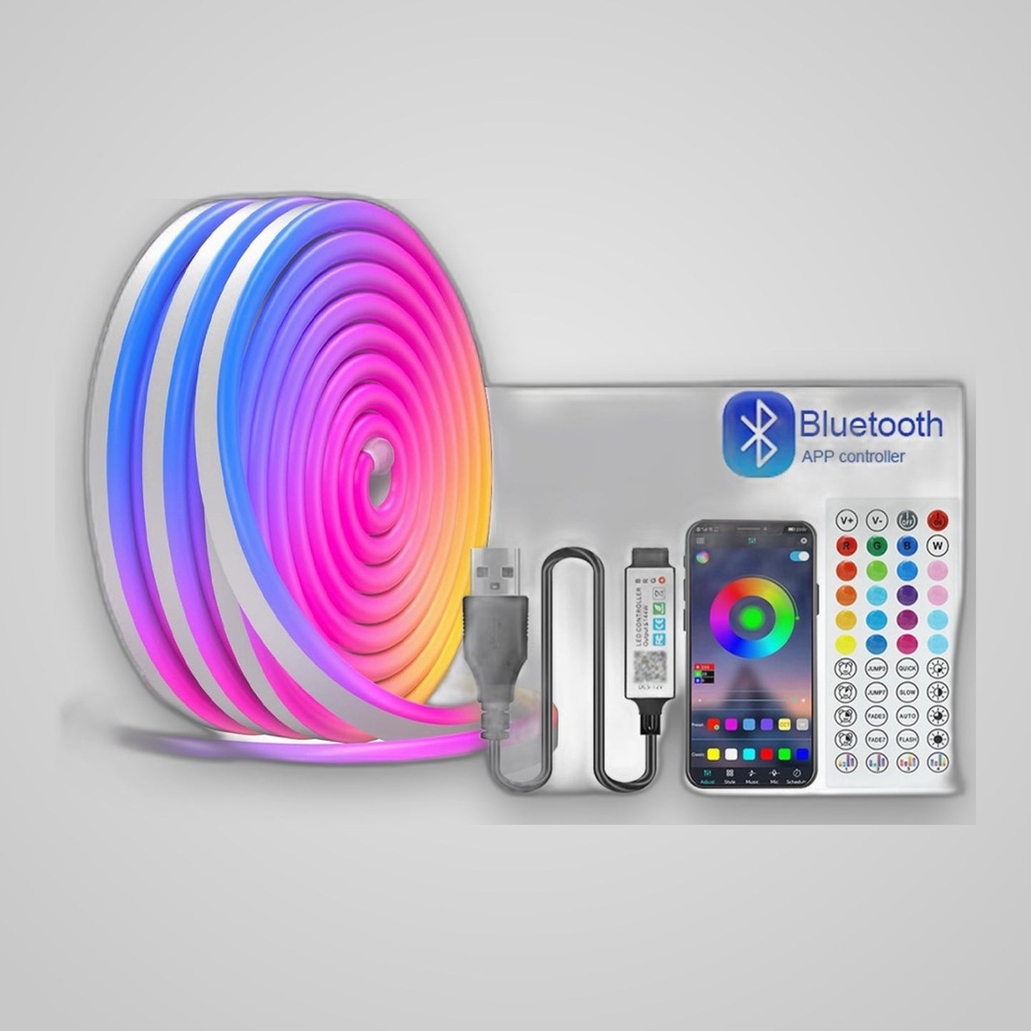 TechTopia Music-Sync RGB LED Strip — 5m, App + Remote + Mic