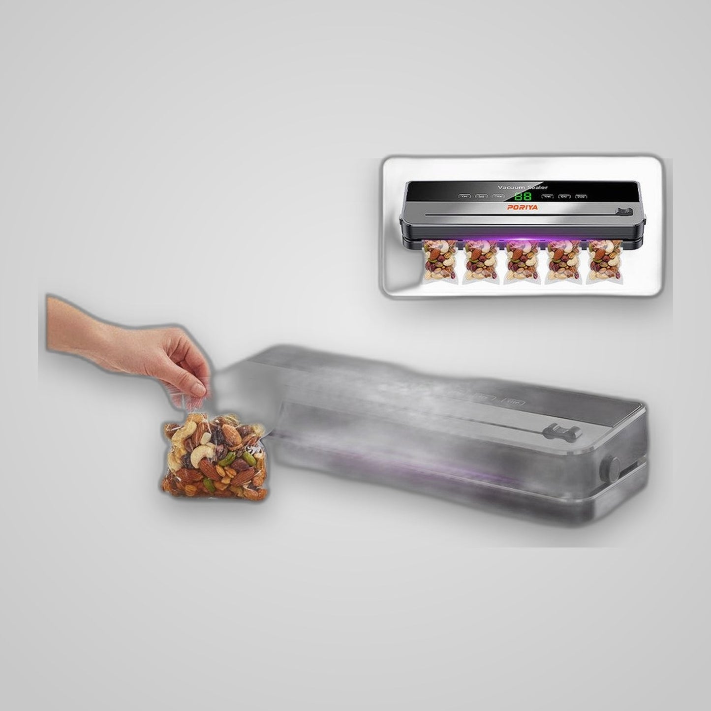 TechTopia Vacuum Sealer Machine — Food Storage with Bag Cutter & Roll