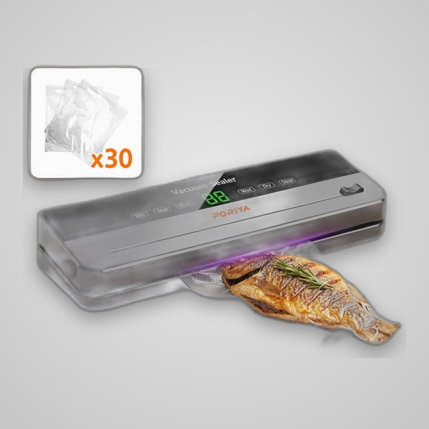 TechTopia Vacuum Sealer Machine — Food Storage with Bag Cutter & Roll