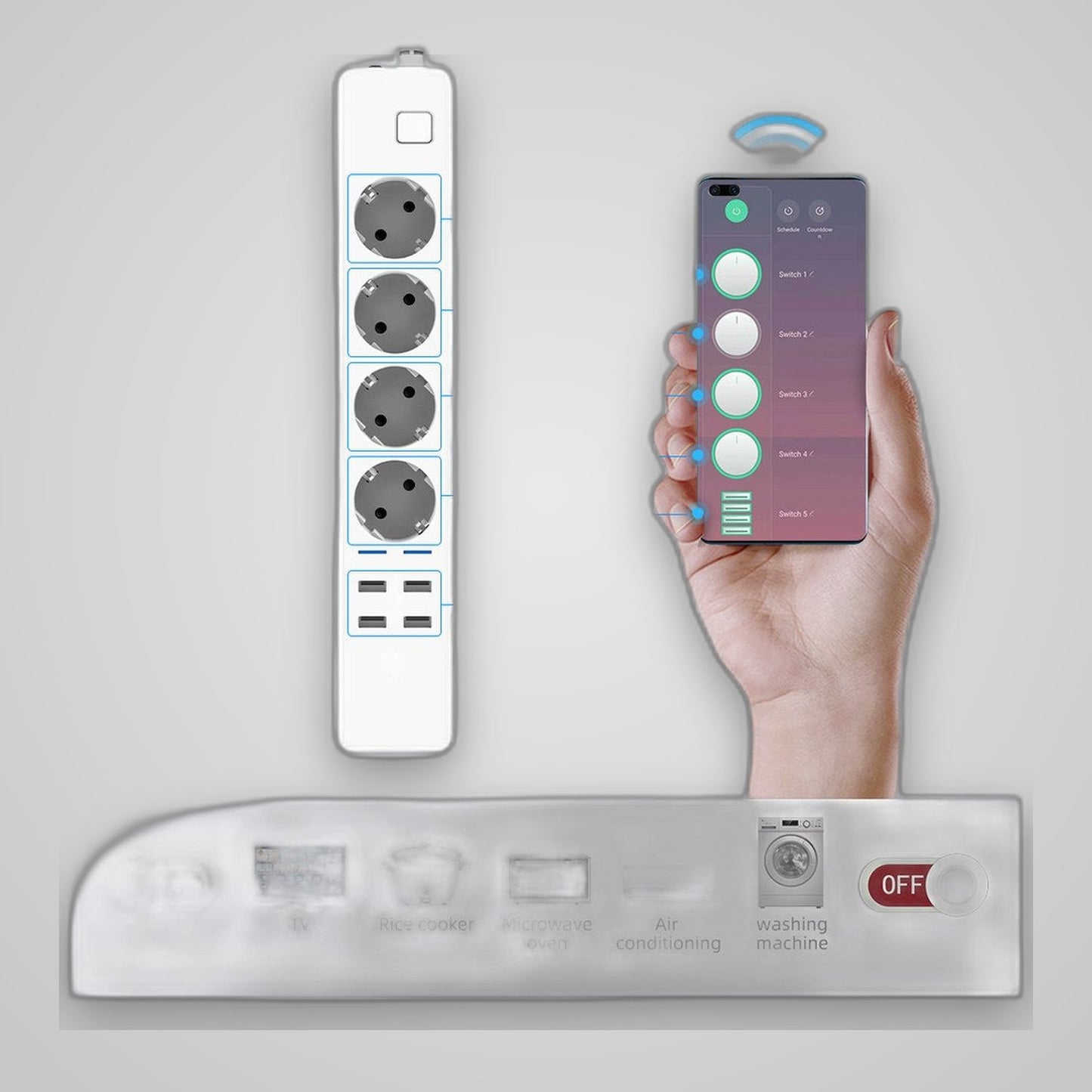 TechTopia Tuya Smart Plug 4-Pack — WiFi + Alexa/Google + Power Monitor