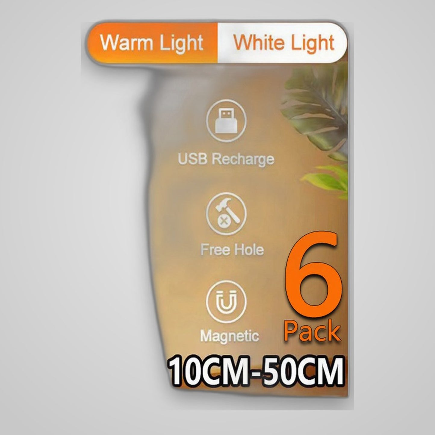 TechTopia Motion-Sensor LED Cabinet Light — Rechargeable, Magnetic, Stick-Anywhere