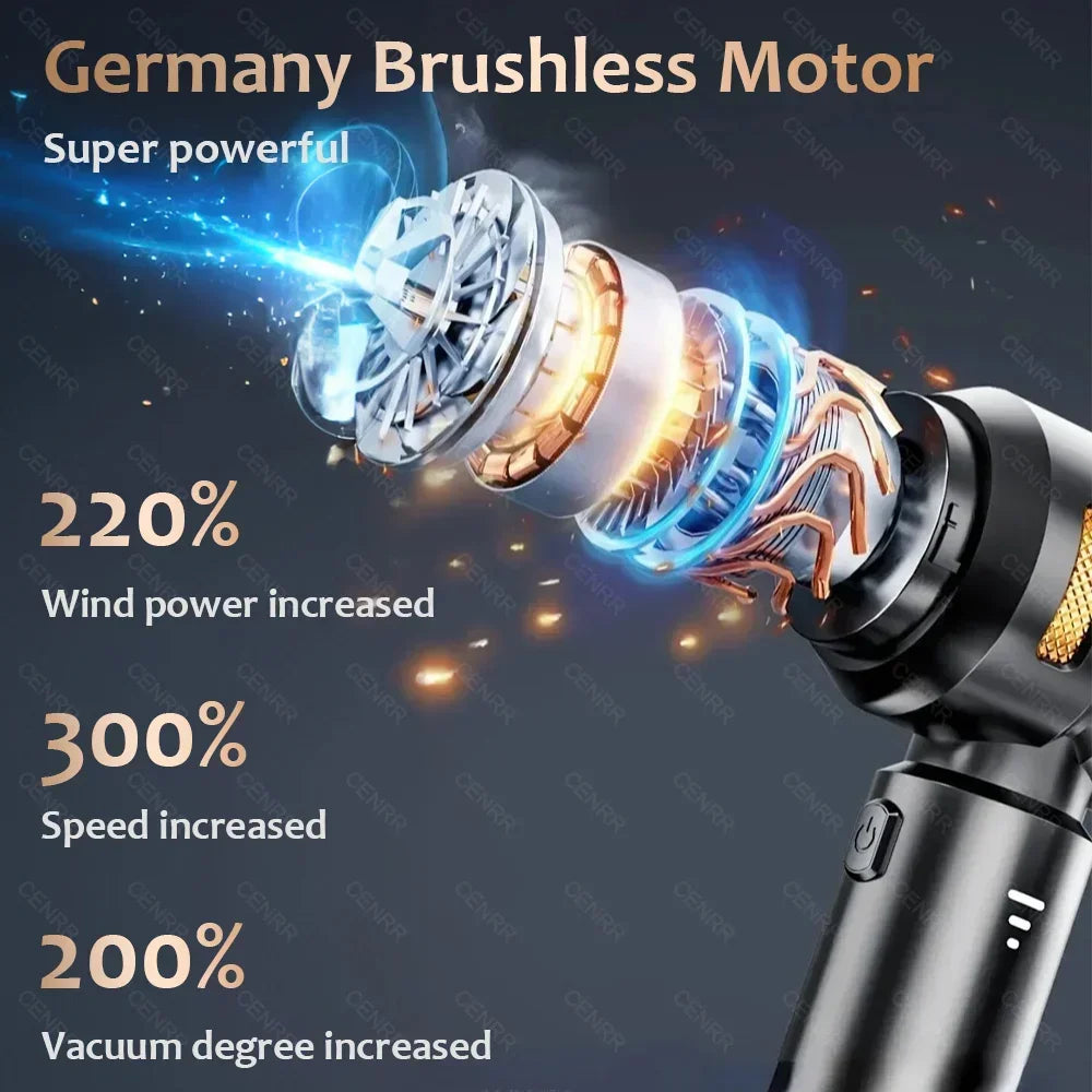 TechTopia Tornado Pro — 998,000PA Cordless Car Vacuum