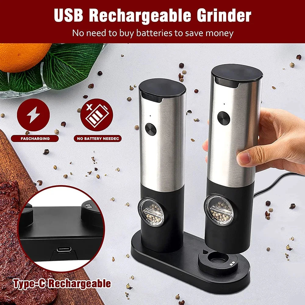 TECHTOPIA Electornic Salt & Pepper Grinder Set