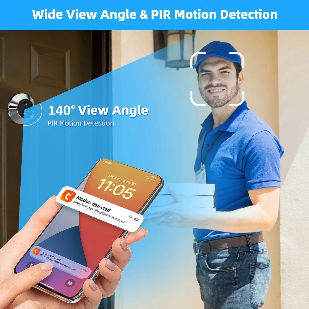 TechTopia VisionBell Mini — 140° Digital Peephole Camera