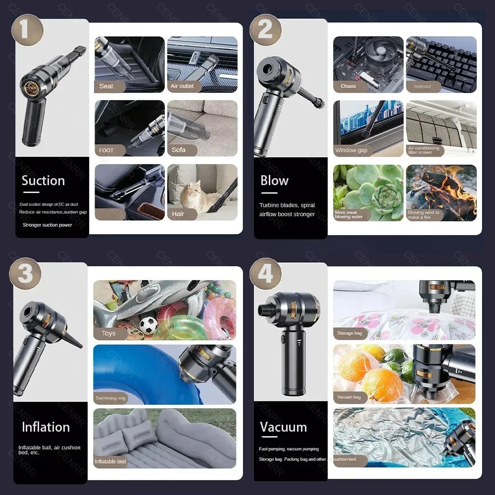 TechTopia Tornado Pro — 998,000PA Cordless Car Vacuum