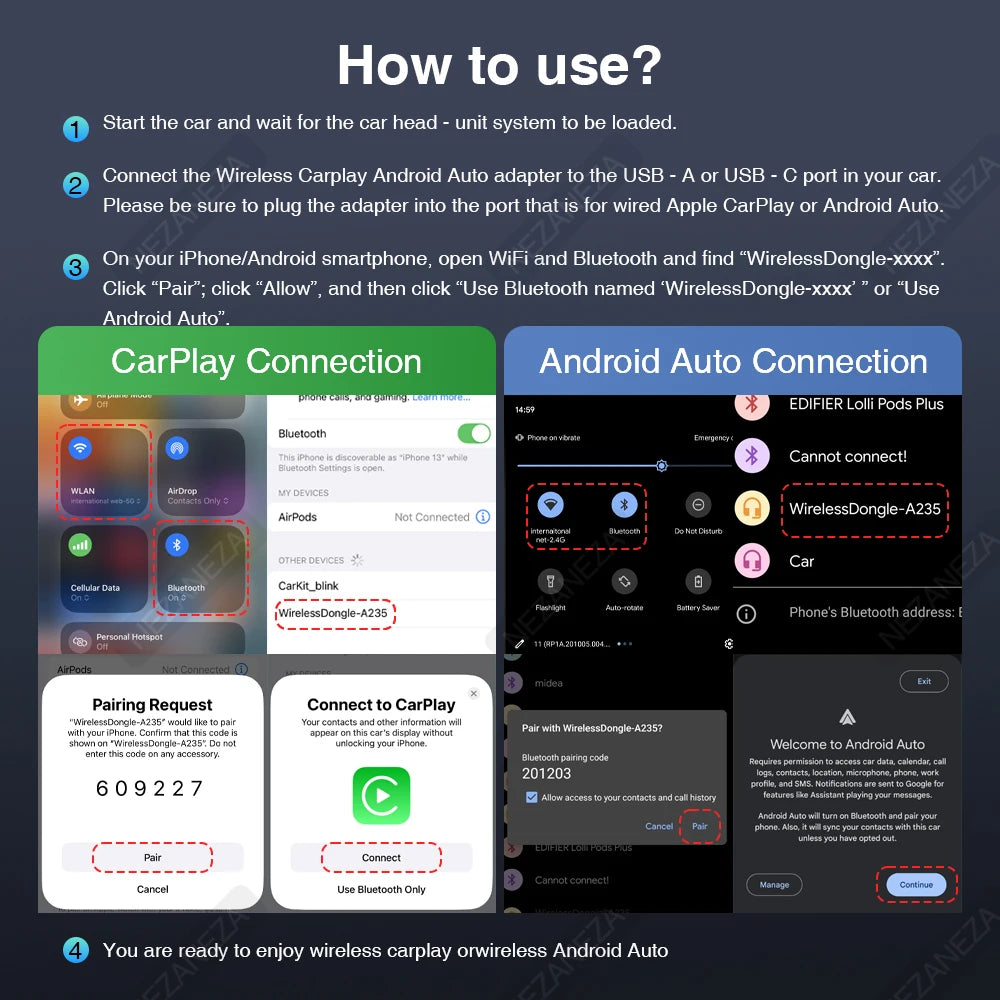 TECHTOPIA Wireless Carplay Adapter