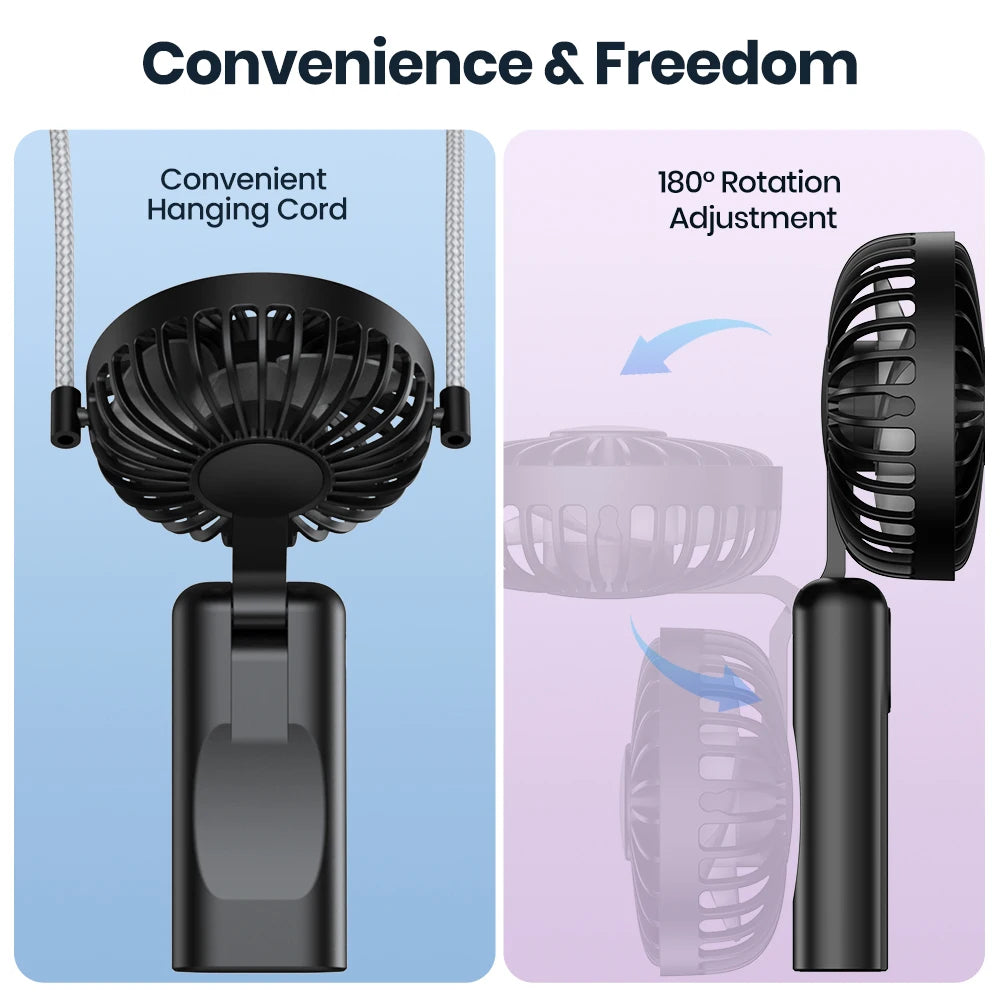 TechTopia Breeze Mini — 2400mAh Handheld Neck Fan