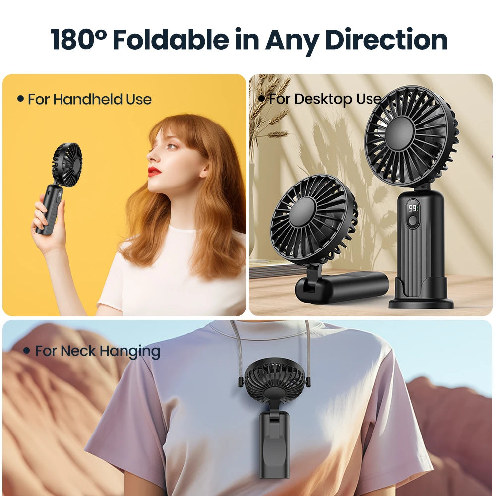 TechTopia Breeze Mini — 2400mAh Handheld Neck Fan