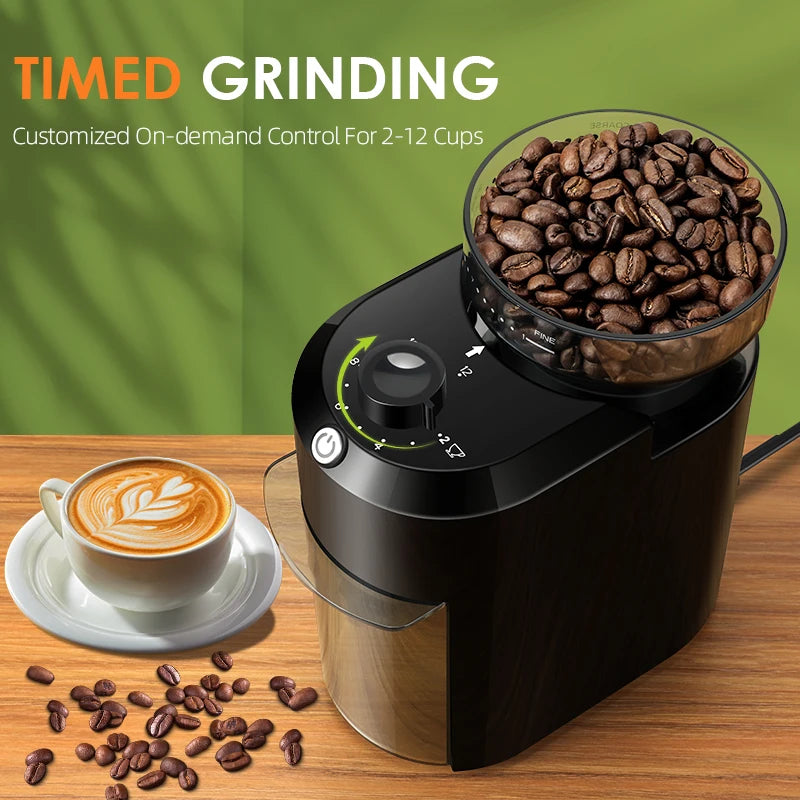 TechTopia BaristaCraft — Adjustable Burr Coffee Grinder